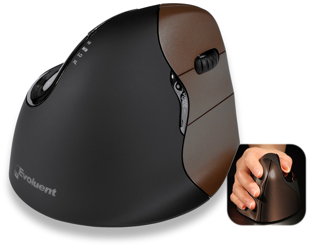 Evoluent VM4SW, Ergonomische vertikale kleine USB-Maus, Rechtshänder, kabellos Evoluent VM4SW, Ergonomische vertikale kleine USB-Maus, Rechtshänder, kabellos